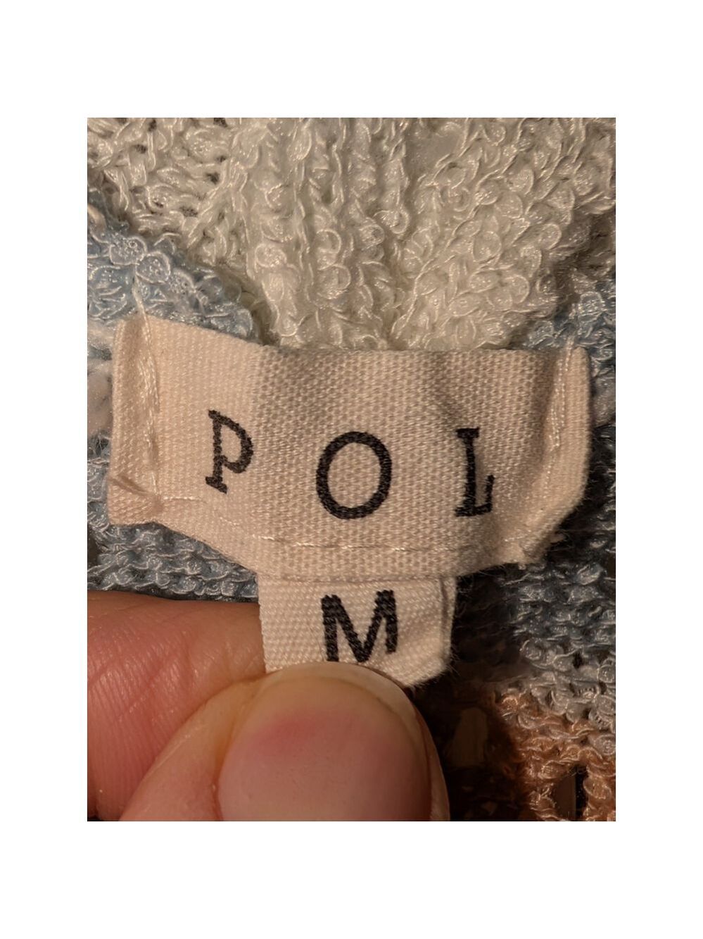 POL Pastel Scallop Knit Oversized V Neck Sweater Med - Picture 6 of 8